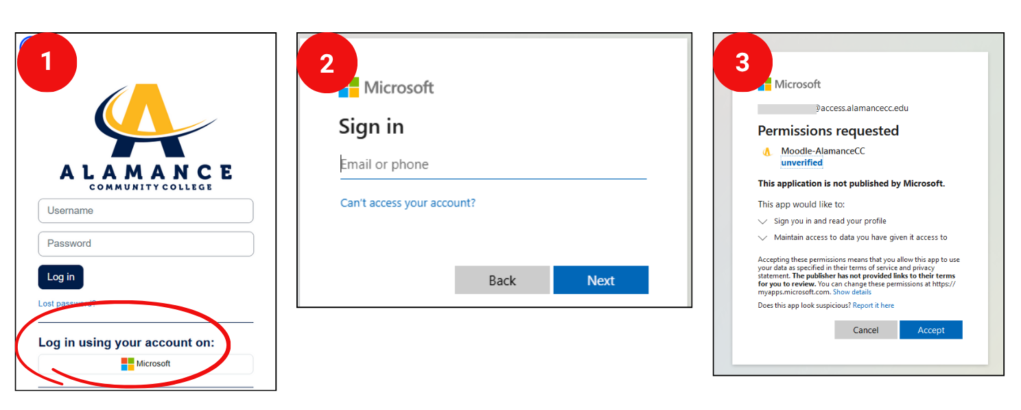 Moodle login